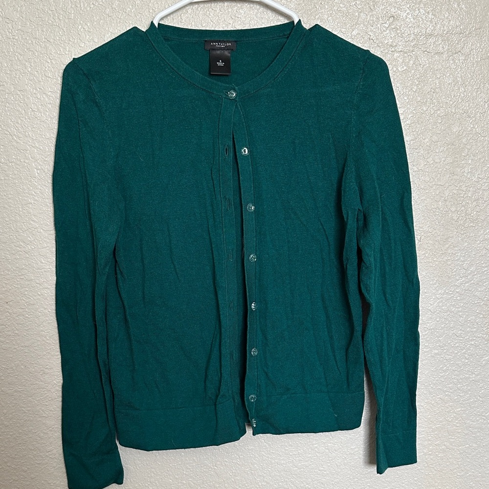 Ann Taylor Teal Cardigan Sweater